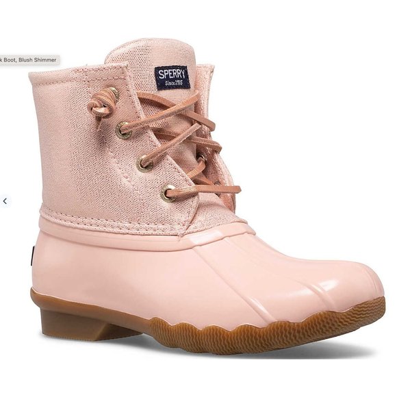 Sperry Other - Sperry Saltwater Boots Blush Toddler Girls Size 8 Pink Rose Gold Metallic Water